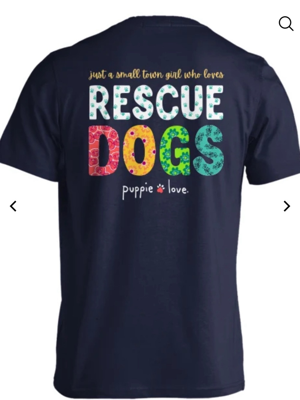 Navy "Rescue Dogs" Puppie Love Graphic T-Shirt NWT